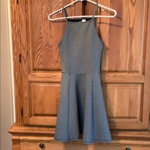 black dress with small heart patterns